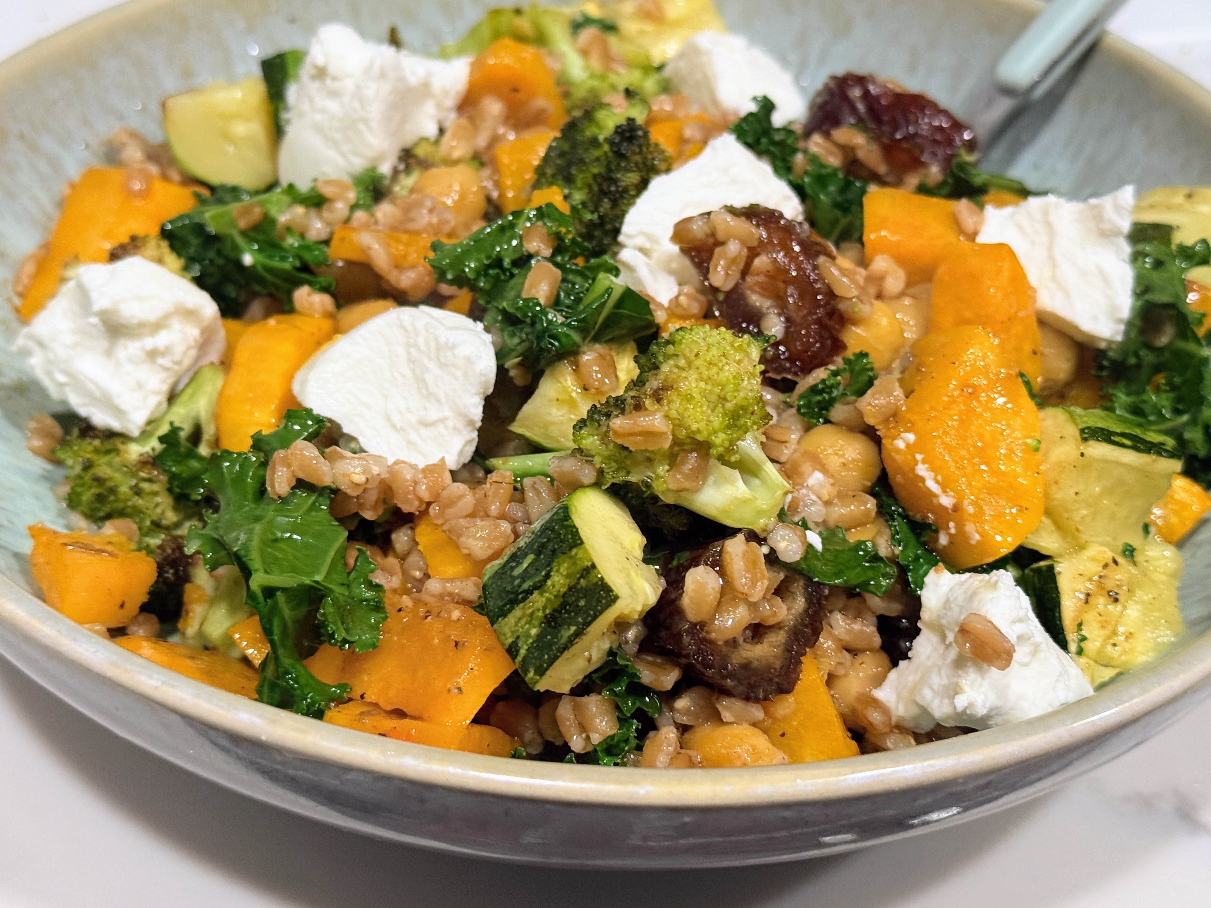Why Goat Cheese Makes This Butternut Squash Farro Salad a Must-Try